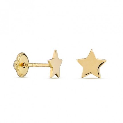 Pendientes de oro amarillo 9K en estrella