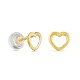 Pendientes de oro amarillo 9K con corazón perforado