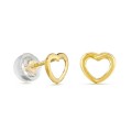 Pendientes de oro amarillo 9K con corazón perforado
