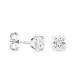 Pendientes de oro blanco 9K con 4 garras y circonita 4.5MM