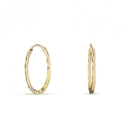 Pendientes de aro 14 mm de oro amarillo 9K
