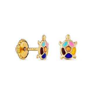 Pendientes de oro amarillo 9K tortuga