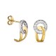 Pendientes de oro bicolor 9K con circonita