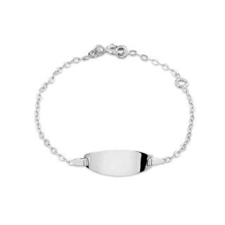 Pulsera de oro blanco 9K de identidad para bebé de 14CM