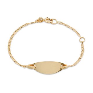 Pulsera de oro amarillo 9K de identidad para bebé 13CM