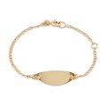 Pulsera de oro amarillo 9K de identidad para bebé 13CM
