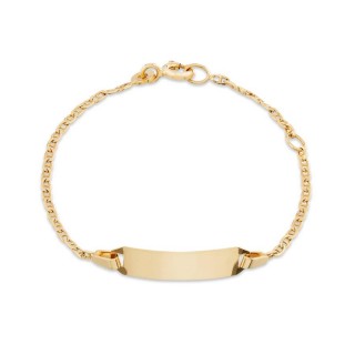 Pulsera de oro amarillo 9K de identidad para bebé de 13CM