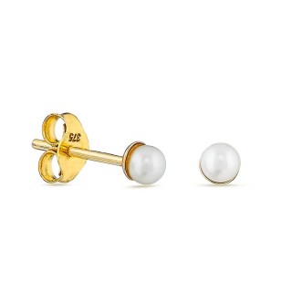 Pendientes de oro amarillo 9K con perlas 3MM