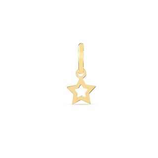 Colgante de oro amarillo 9K con mini estrella y círculo