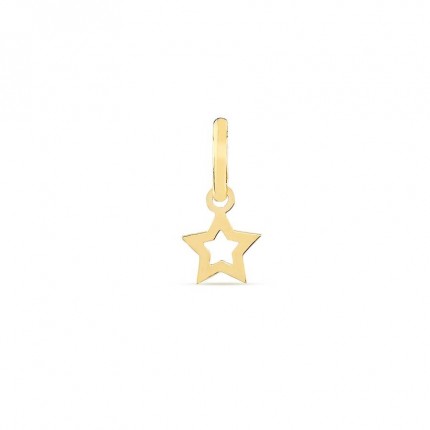 Pendente em ouro amarelo 9K com estrelinha e círculo