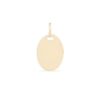 Pendente em ouro amarelo 9K com placa oval