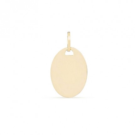 Colgante de oro amarillo 9K con placa ovalada