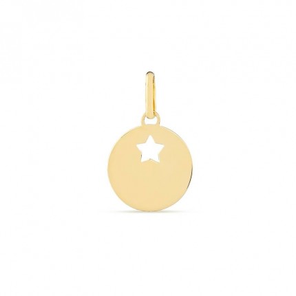 Pendente em ouro amarelo 9K com estrela e zircónia