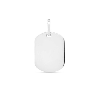 Pendente em ouro branco 9K com placa