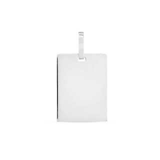 Colgante de oro blanco 9K con placa cuadrada