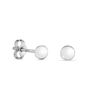 Brincos em ouro branco 9K com bola de 4MM