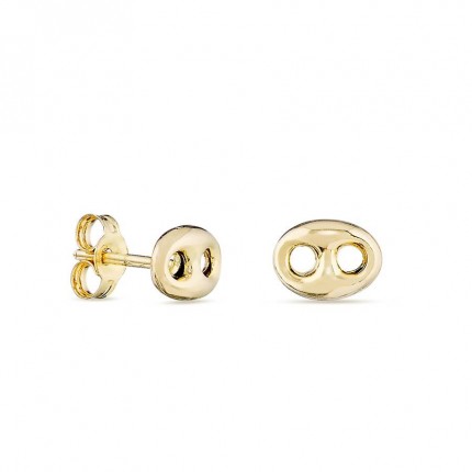 Pendientes de oro amarillo 9K grano de café