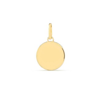 Colgante de oro amarillo 9K placa circular