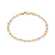 Pulsera de oro bicolor 9K de fantasía para caballero