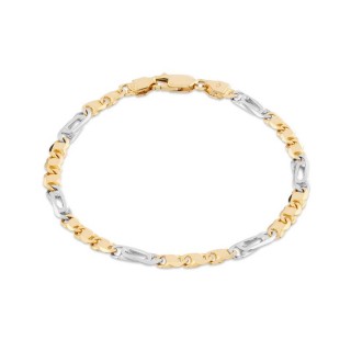 Pulseira em ouro bicolor 9K para homem