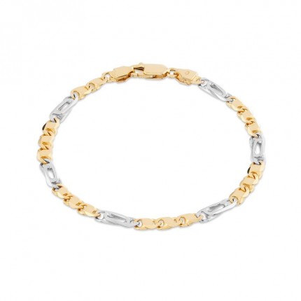 Pulsera de oro bicolor 9K de fantasía para caballero