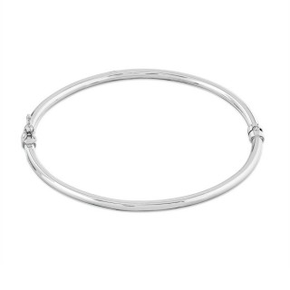 Pulsera de oro blanco 9K rígida lapiada