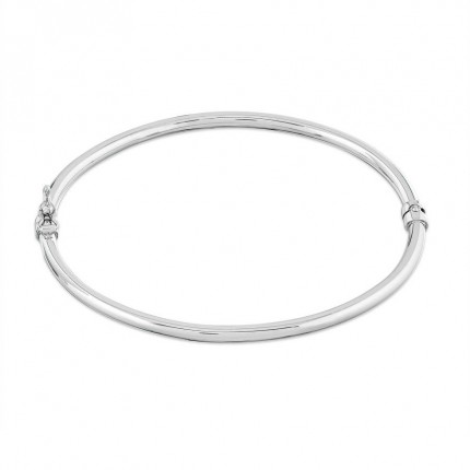 Pulseira em ouro branco 9K rígida lapidada