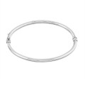 Pulsera de oro blanco 9K rígida lapiada