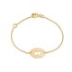 Pulseira em ouro amarelo 9K com circulo e borboleta de 14CM