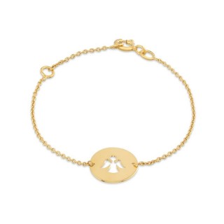 Pulsera de oro amarillo 9K con círculo ángel de 14CM