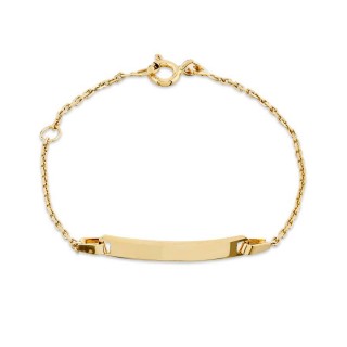 Pulsera de oro amarillo 9K de identificación para bebé 13CM
