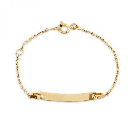 Pulseira em ouro amarelo 9K de identificação para bebê 13CM