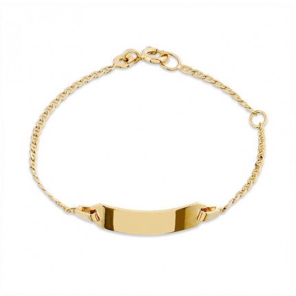 Pulsera de oro amarillo 9K identificación para bebé 13CM