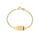 Pulsera de oro amarillo 9K placa en círculo identidad bebé de 13 cm