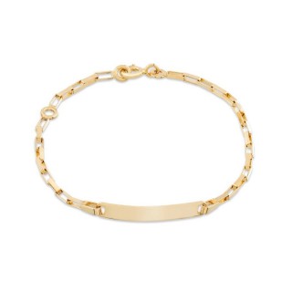Pulsera de oro amarillo 9K identificación para bebé 14CM