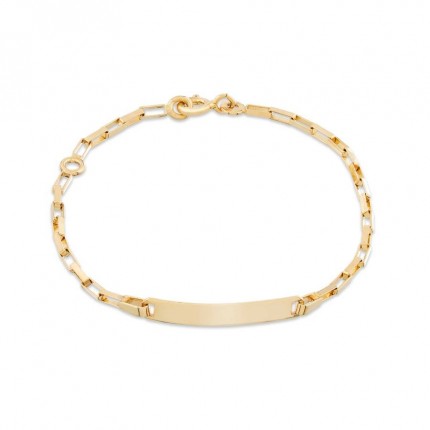 Pulseira em ouro amarelo 9K identificação para bebé 14CM