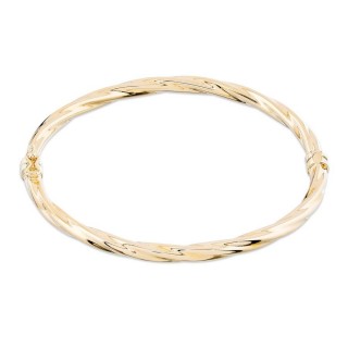 Pulseira plaqueado a ouro trançada e rígida de 4MM