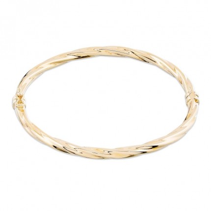 Pulsera de bañada en oro trenzada y rígida de 4MM