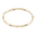 Pulseira plaqueado a ouro trançada e rígida de 4MM