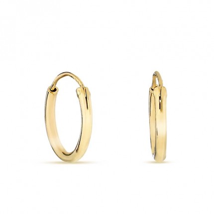 Pendientes de aro bañados en oro 16MM X 2MM