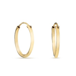 Pendientes de aro bañados en oro 20MM X 2MM