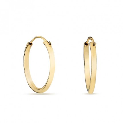 Pendientes de aro bañados en oro 20MM X 2MM