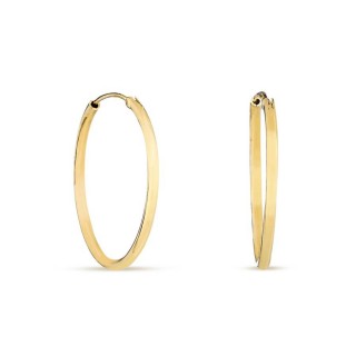 Pendientes de aro bañados en oro 30MM X 2MM
