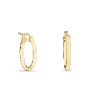 Pendientes de aro bañados en oro 15MM X 4MM