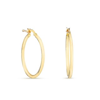 Pendientes de aro bañados en oro 25mm de diametro