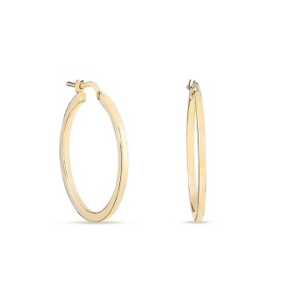 Pendientes de aro bañados en oro cuadrados 2X2MM de 25MM