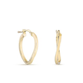 Pendientes de aro bañados en oro ovalados 3MM