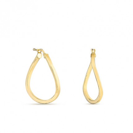 Pendientes de aro bañados en oro ovalados y pequeños 3MM