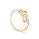 Anillo bañado en oro con corazones unidos
