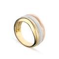 Anel banhado a ouro tricolor 3 aros